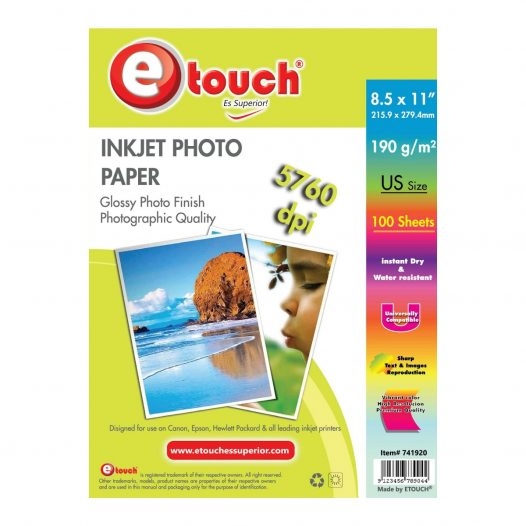 Papel foto tamaño carta resma de 100p